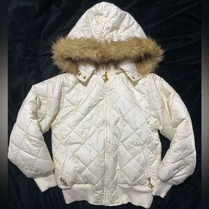 Baby Phat Gold and White Quilted Jacket
